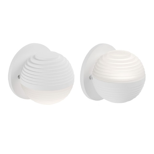 Modern White LED Sconce with Frosted Shade 3000K 327LM by Kuzco Lighting