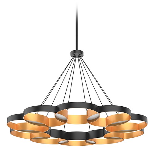 Maestro 32.25-Inch LED Chandelier in Black & Gold by Kuzco Lighting