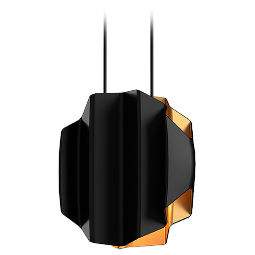 Akira Black & Gold Pendant with Fluted Shade by Kuzco Lighting