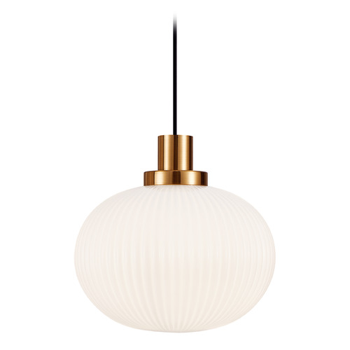 Matteo Lighting Matteo Lighting Charismo Aged Gold Brass Pendant Light with Globe Shade C61003AGOP