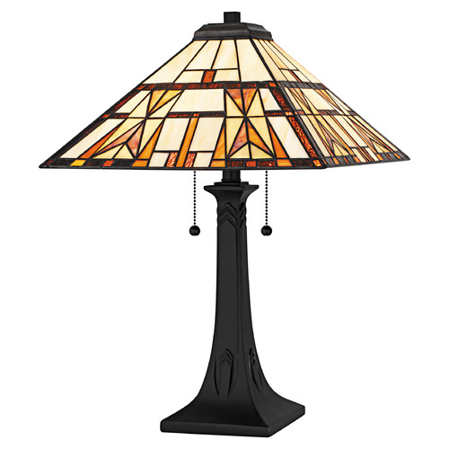 Quoizel Lighting Kaylor Matte Black Table Lamp with Square Shade