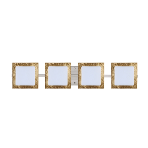 Besa Lighting Modern Bathroom Light Gold Glass Satin Nickel by Besa Lighting 4WS-7735GF-SN