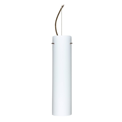 Besa Lighting Stilo Bronze LED Pendant Light with Cylindrical Shade
