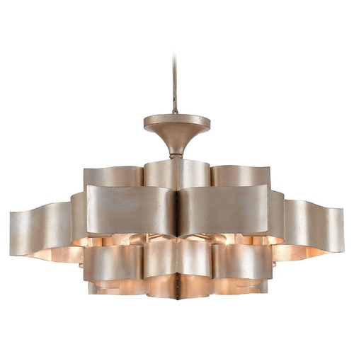 Grand Lotus 30-Inch Chandelier in Silver Leaf by Currey & Company