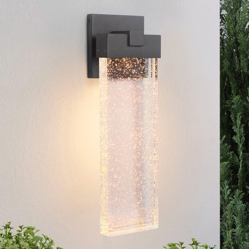 Craftmade Lighting Seeded Glass LED Outdoor Wall Light Black Craftmade Lighting Z1614-05-LED