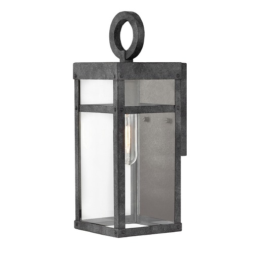 Porter 13-Inch Outdoor Wall Light in Aged Zinc by Hinkley Lighting