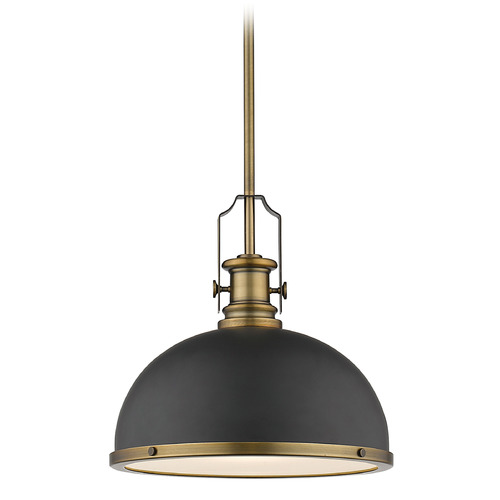 Z-Lite Melange Bronze & Heritage Brass Pendant by Z-Lite 725P12-BRZ+HBR