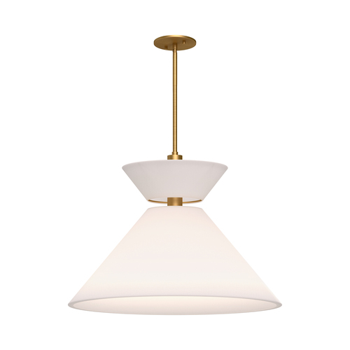 Alora Lighting Alora Lighting Chapelle Aged Gold Pendant Light with Conical Shade PD543022AGWL