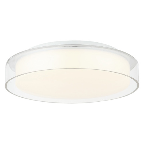 Matteo Lighting Callum White & Clear LED Flushmount Light
