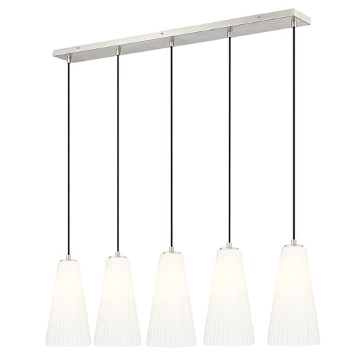 Z-Lite Farrell Brushed Nickel Multi-Light Pendant with Conical Shade