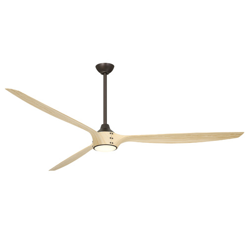 Pierce 84-Inch LED Smart Fan in Dark Bronze & White Oak by Minka Aire