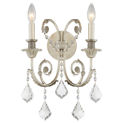 Crystorama Lighting Regis Olde Silver Sconce