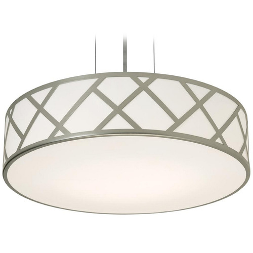 AFX Lighting Afx Lighting Haven Satin Nickel Pendant Light with Drum Shade HVNP21MBSN