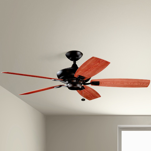 Tannery Bronze Powder Coat Finish, Kichler Ceiling Fans With Lights