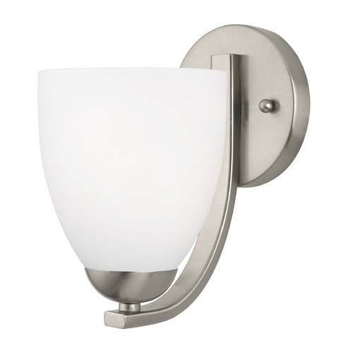 Modern Sconce with Satin White Bell Glass