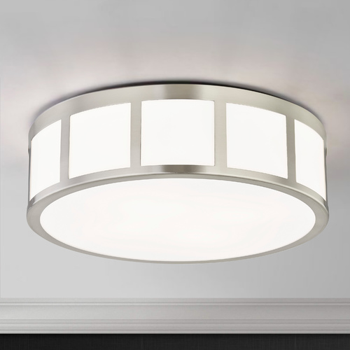 Design Classics Lighting 13-Inch Satin Nickel Flushmount Light 1872-09