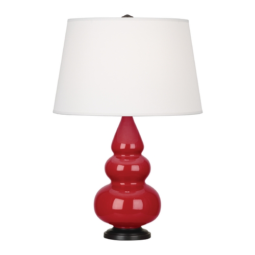 24.38-Inch Small Triple Gourd Table Lamp in Ruby Red by Robert Abbey