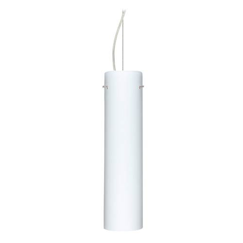 Besa Lighting Stilo Satin Nickel LED Pendant Light with Cylindrical Shade