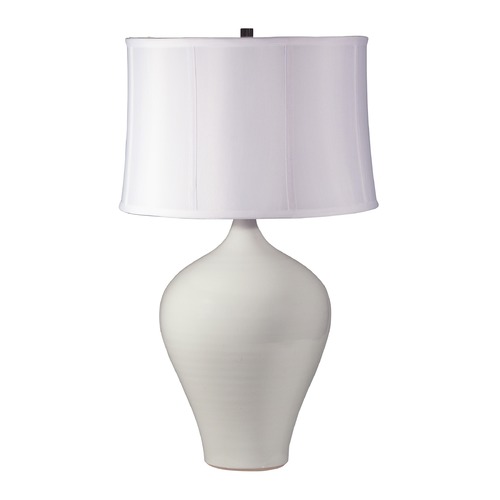 House of Troy Lighting House of Troy Scatchard White Gloss Table Lamp with Drum Shade GS160-WG