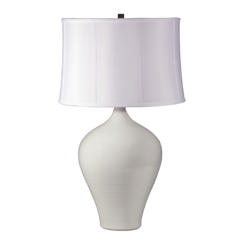 Scatchard Stoneware White Gloss Table Lamp by House of Troy Lighting