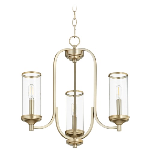 Quorum Lighting Collins Aged Brass Mini-Chandelier by Quorum Lighting 6044-3-80