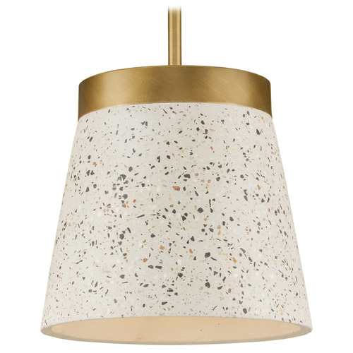 Progress Lighting 1-Light Pendant from the Terrazzo Collection in Distressed Brass Finish P500313-175