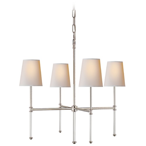 Visual Comfort Signature Collection Suzanne Kasler Camille Small Chandelier in Nickel by Visual Comfort Signature SK5050PNNP