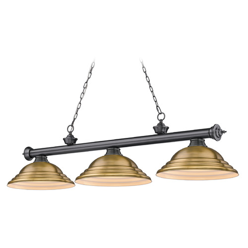 Z-Lite Cordon Bronze Plate Billiard Light by Z-Lite 2306-3BP-SRB