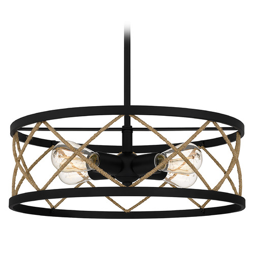 Cedar Park 18-Inch Pendant in Matte Black by Quoizel Lighting