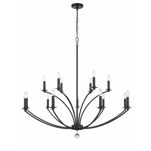 Crystorama Lighting Mila 48-Inch Chandelier in Black by Crystorama Lighting MIL-8015-BK