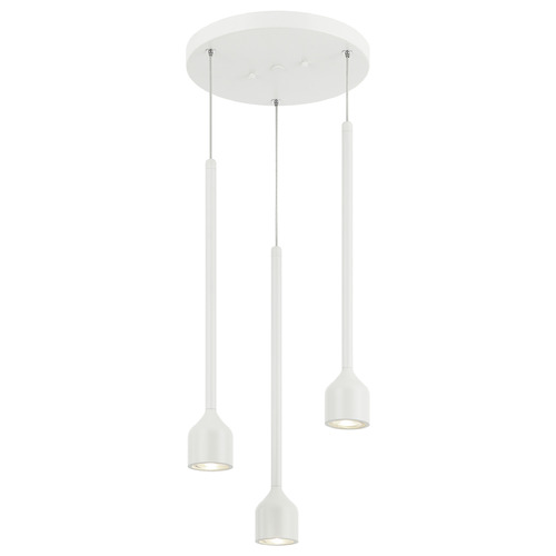 Matteo Lighting Lumenagio White LED Multi-Light Pendant with Bowl / Dome Shade