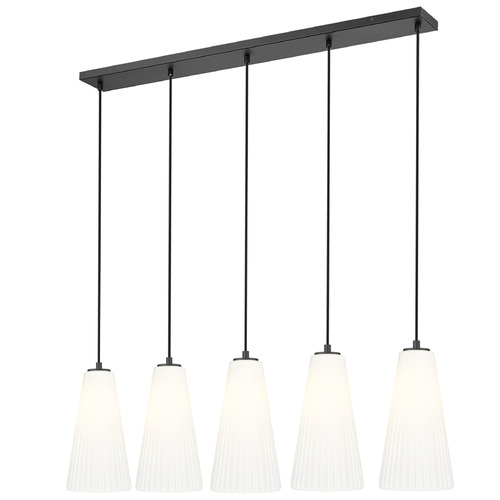 Z-Lite Z-Lite Farrell Matte Black Multi-Light Pendant with Conical Shade 3043P7-5L-MB