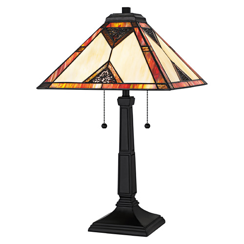 Quoizel Lighting Aiden Matte Black Table Lamp with Square Shade