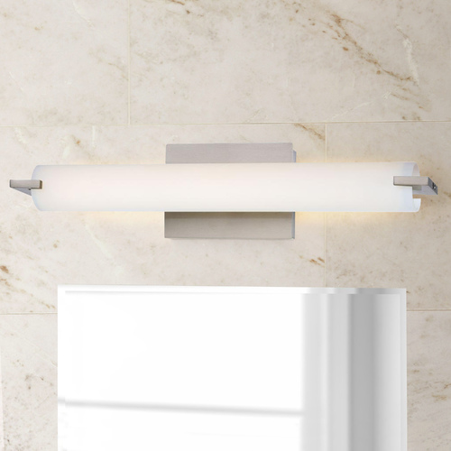 George Kovacs Lighting Tube 20.5-Inch LED Vanity Light in Brushed Nickel with White Glass P5044-084-L
