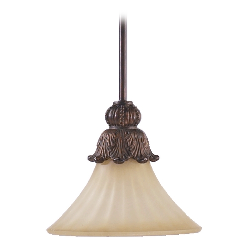 Madeleine Corsican Gold Mini Pendant with Bell Shade by Quorum Lighting