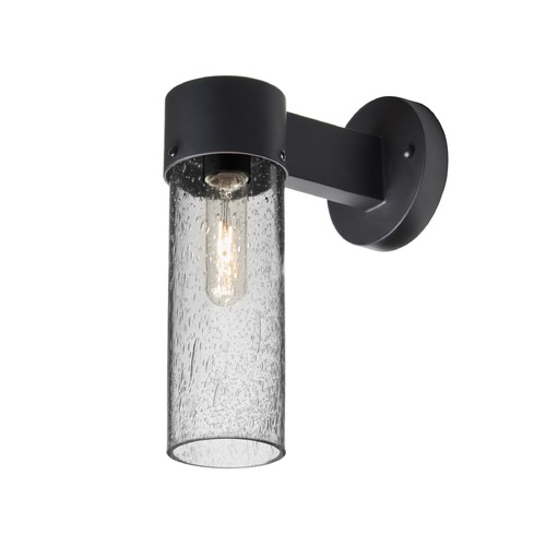Seeded Glass Outdoor Wall Light Black Juni by Besa Lighting