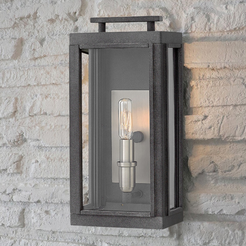 Sutcliffe 14-Inch Outdoor Wall Light in Aged Zinc by Hinkley Lighting