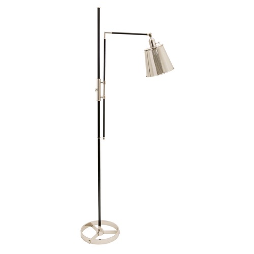 House of Troy Lighting House of Troy Morgan Black with Polished Nickel Swing Arm Lamp with Empire Shade M601-BLKPN