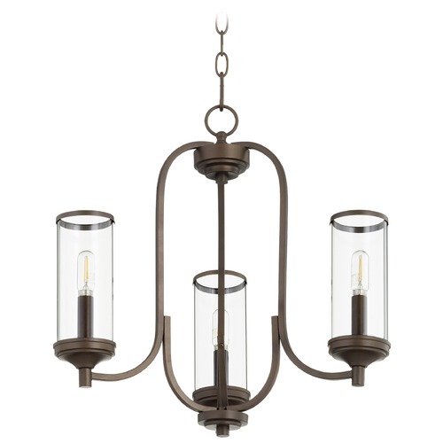 Quorum Lighting Collins Oiled Bronze Mini-Chandelier by Quorum Lighting 6044-3-86