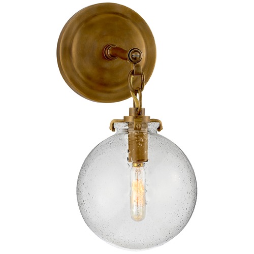 Visual Comfort Signature Collection Thomas OBrien Katie Globe Sconce in Antique Brass by Visual Comfort Signature TOB2225HABG4SG