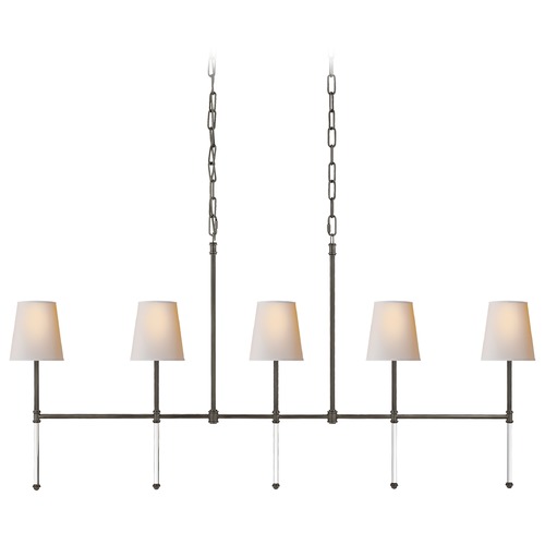 Visual Comfort Signature Collection Suzanne Kasler Camille Linear Chandelier in Bronze by Visual Comfort Signature SK5055BZNP
