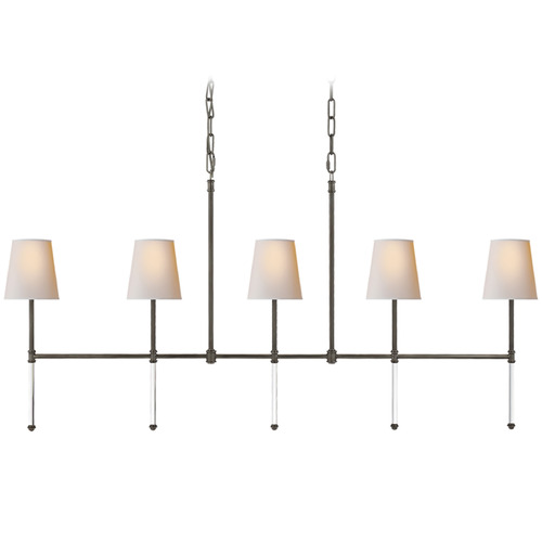 Visual Comfort Signature Collection Suzanne Kasler Camille Linear Chandelier in Bronze by Visual Comfort Signature SK5055BZNP