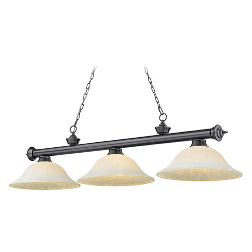 Z-Lite Cordon Bronze Plate Billiard Light by Z-Lite 2306-3BP-WM16