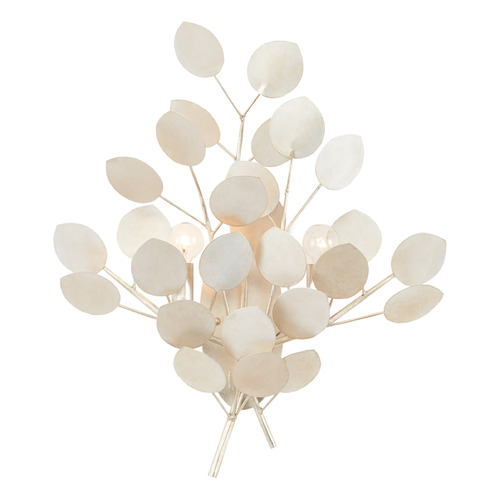 Currey and Company Lunaria Contemporary Silver Leaf Sconce