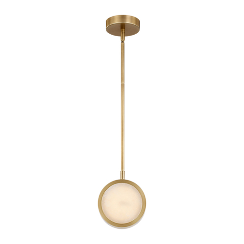 Alora Lighting Blanco Vintage Brass LED Mini-Pendant Light with Drum Shade