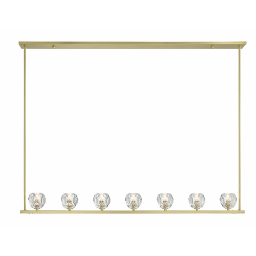 Crystorama Lighting Aragon 7-Light Linear Chandelier in Soft Brass by Crystorama Lighting ARA-10267-SB