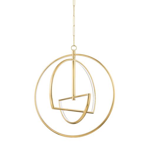 Welland 28-Inch LED Chandelier in Aged Brass by Hudson Valley Lighting