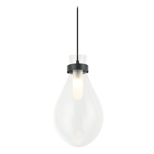 Matteo Lighting Matteo Lighting Seranna Matte Black Mini-Pendant Light with Teardrop Shade C31911MB