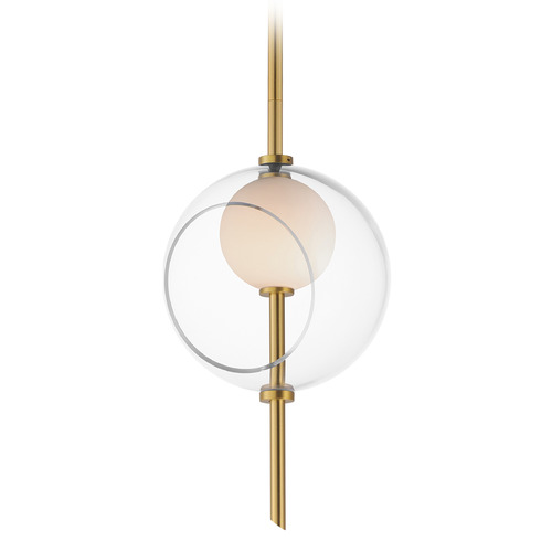 Martini Natural Aged Brass LED Mini Pendant by ET2 Lighting