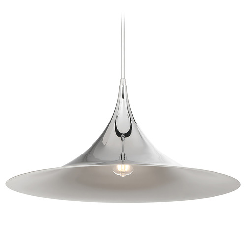 Savoy House Lighting Bowdin Polished Chrome Pendant Light with Coolie Shade